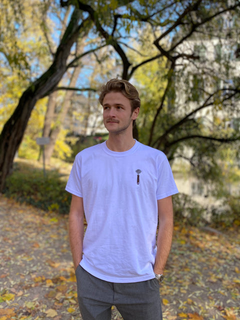 Embroidered Cotton Shirt (Portafilter/white)