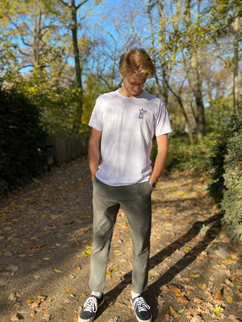 Embroidered Cotton Shirt (Mokka/white)