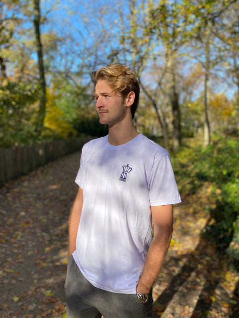 Embroidered Cotton Shirt (Mokka/white)